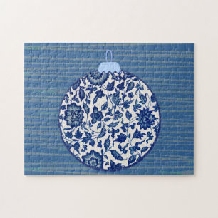 Blue  Style Christmas Decor Puzzel Legpuzzel