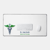 Blue Stylish Médicale Caduceus Green Wings Cross (Clavier et souris)