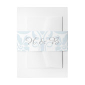 Blue Subtle Damask Wedding Belly Bands Uitnodigingen Wikkel (Voorkant Voorbeeld)