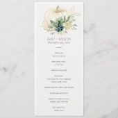 Blue Succulent Pumpkin Wedding Ceremony Programme Menu (Voorkant)