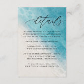 Blue Summer Beach Détails de mariage Carte de clôt (Devant)