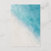 Blue Summer Beach Détails de mariage Carte de clôt (Dos)