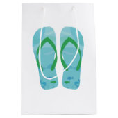 Blue Summer Beach Party Teenslippers Gift Bag Medium Cadeauzakje (Voorkant)