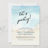 Blue Summer Ocean Fêtons Anniversaire Invitation (Devant)