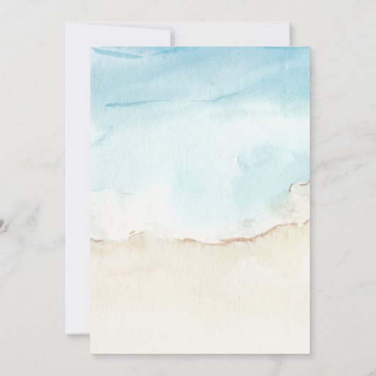 Blue Summer Ocean Fêtons Anniversaire Invitation (Dos)