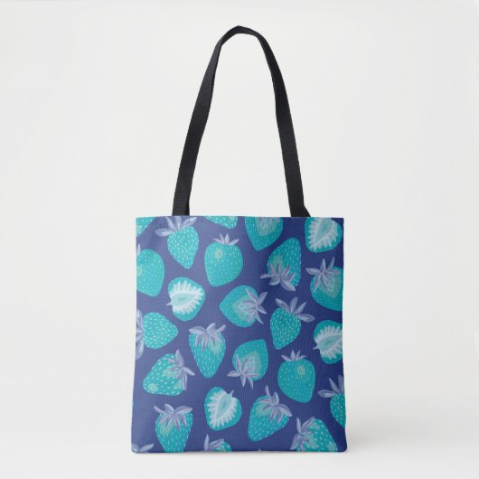 Blue Summer Strawberry Pattern Draagtas (Voorkant)