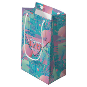 Blue Summer Vaporwave Sunset Verjaardag Klein Cadeauzakje