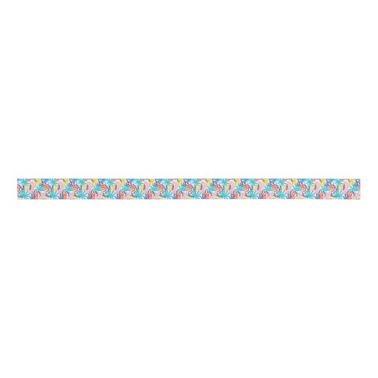 Blue Summer Wild Botanical Garden Grosgrain Lint (Voorkant)