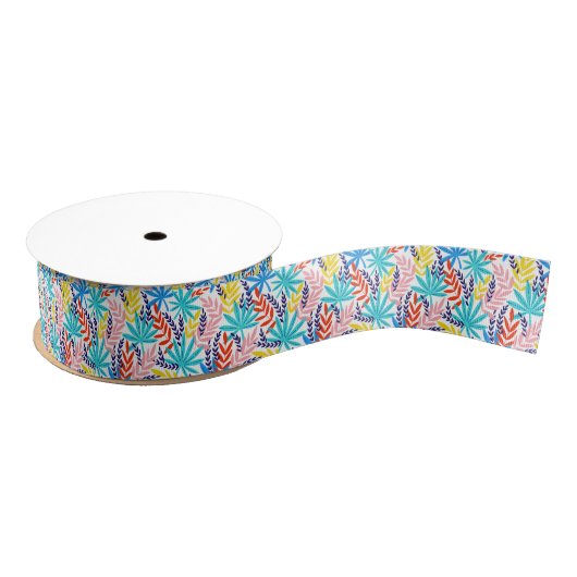 Blue Summer Wild Botanical Garden Grosgrain Lint (Spoel)