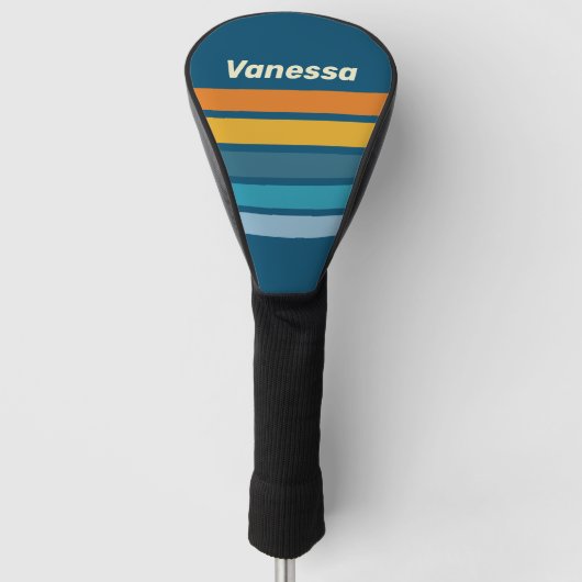 Blue Sun Across Striping with Name Golfheadcover (Voorkant)