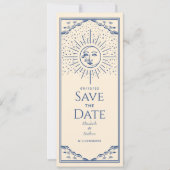 Blue Sun en Moon Tarot Kaart Save the Date (Voorkant)