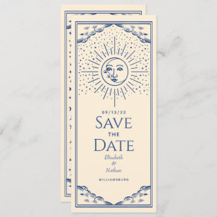 Blue Sun en Moon Tarot Kaart Save the Date