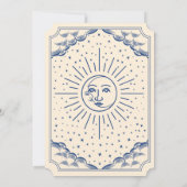 Blue Sun en Moon Tarot Kaart Wedding Invitation (Achterkant)