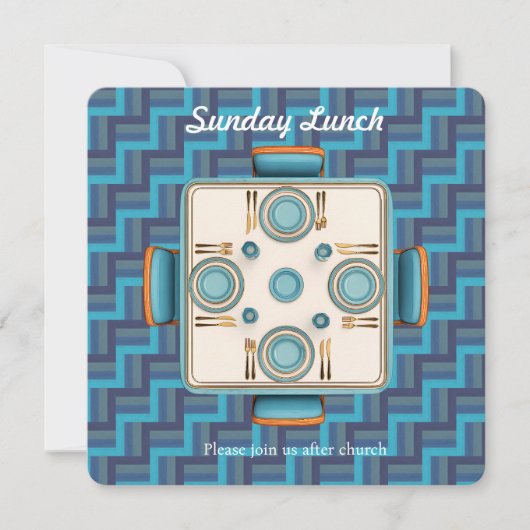 Blue Sunday Fellowship Lunch Invitation (Devant)