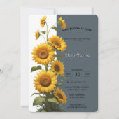 Blue Sunflower Baby shower Kaart (Voorkant)