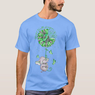 Blue Sunflower Elephan outfit Spread Mental Health T-shirt