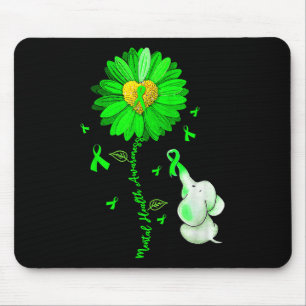 Blue Sunflower Elephant Spread Mental Health Aware Muismat