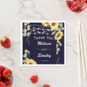 Blue Sunflower Eucalyptus String Lights Wedding Servet (Insitu)