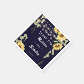 Blue Sunflower Eucalyptus String Lights Wedding Servet (Hoek)