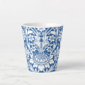 Blue Sunflower Grape Vines Morris Latte Mok (Voorkant)