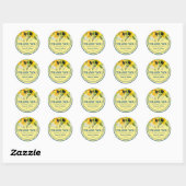 Blue Sunflower Wedding Ronde Sticker (Vel)