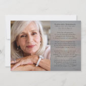 Blue Sunrise Photo Funeral Memorial Bedankkaart (Achterkant)