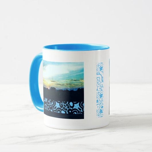 Blue Sunset Design Mok (Voorkant links)