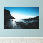 Blue Sunset Premium Wrapped Triptych Canvas Afdruk (Insitu (Houten vloer))