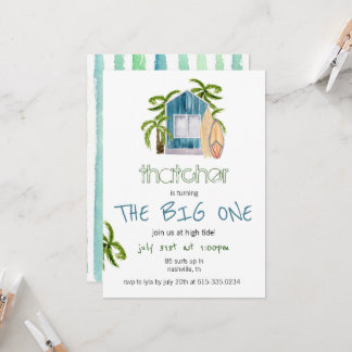 Blue Surf House Beach Invitation Anniversaire