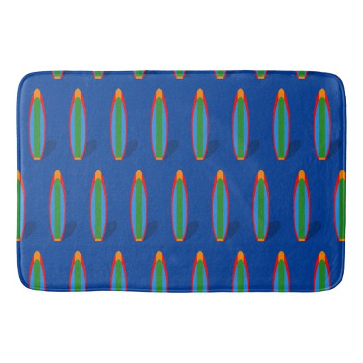 Blue Surfboard Design Bath Mat (Voorkant)