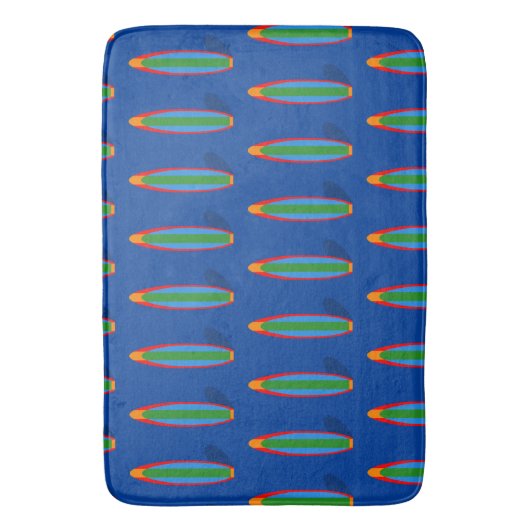 Blue Surfboard Design Bath Mat (Voorkant Verticaal)