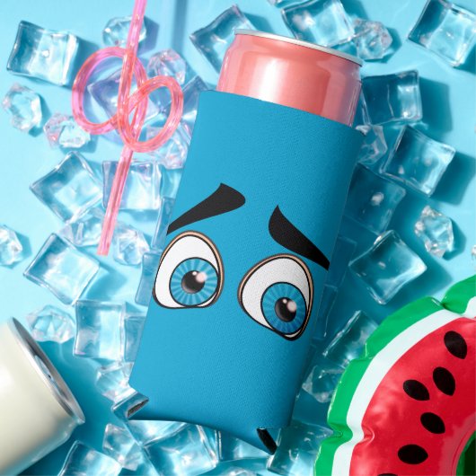 Blue Surprised Eyes Grappige Koelbox (Insitu Zomer)