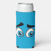 Blue Surprised Eyes Grappige Koelbox (Seltzer Voorkant)