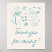 Blue Surven Baby aan boord Baby shower Dank u kaar Poster (Voorkant)