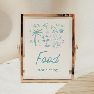 Blue Surven Baby aan boord van Baby shower Food Poster