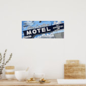 Blue Swallow Motel sur la Route 66 Retro Poster (Cuisine)