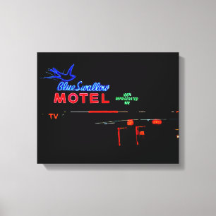 Blue Swallow Motel, Tucumcari, New Mexico Canvas Afdruk