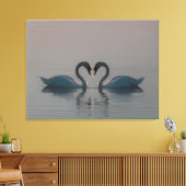 Blue Swans Must Be Love Canvas Afdruk (Insitu (Woonkamer))