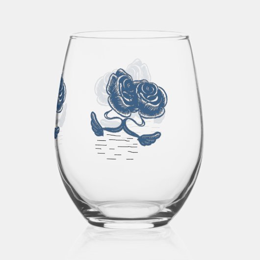blue swans set / Ensemble de verres bleu (Verso)