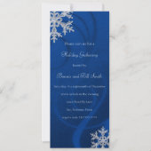 Blue Swashy Snowflake Fête Invitation (Devant)