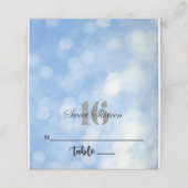Blue Sweet 16 Glitter Lights Custom Place Card (Buitenkant ongevouwen)