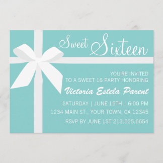 Blue Sweet 16 Invitation Kaart