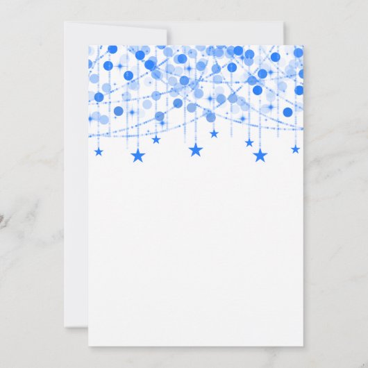 Blue Sweet 16 Sparkly String Lights Opslagdatum Save The Date (Achterkant)