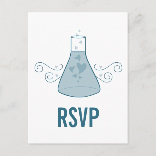 Blue Sweet Chemistry RSVP Briefkaart (Voorkant)