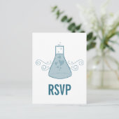 Blue Sweet Chemistry RSVP Briefkaart (Staand voorkant)