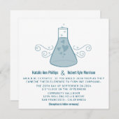 Blue Sweet Chemistry Wedding Invite Kaart (Voorkant / Achterkant)