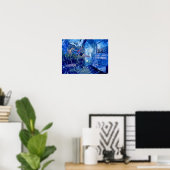 Blue Swimmer Design Poster Print Muurkunst (Thuiskantoor)