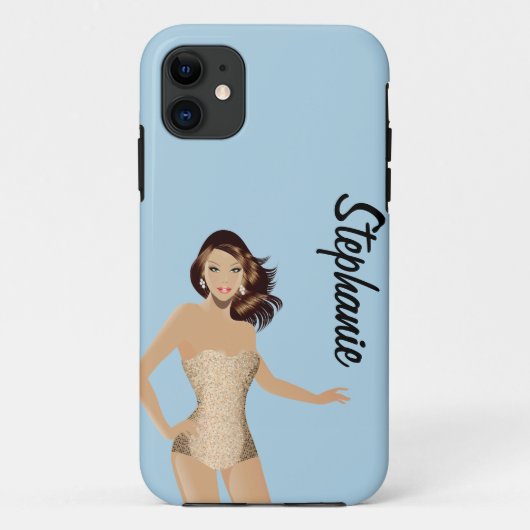 Blue Swinsuit Girl Mate ID™ iPhone 5 Coque (Dos)