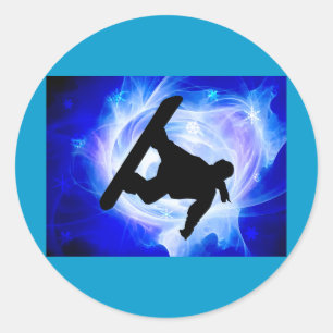 Blue Swirl Snowstorm Ronde Sticker