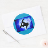 Blue Swirl Snowstorm Ronde Sticker (Envelop)